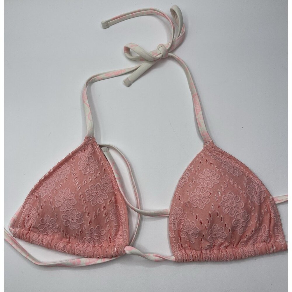 Hop Lun Bikini Top Size Small‎ S Floral Eyelet